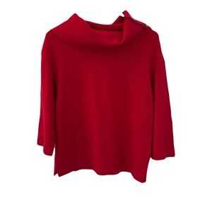 Jones New York Cashmere Cowl Neck Sweater, Red,‎ Petite M, small hole